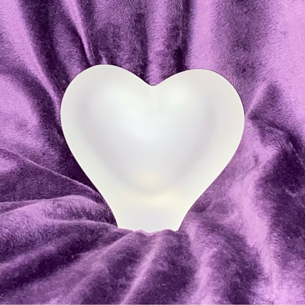 Svend Jensen Frosted Lead Crystal Heart Bud Vase